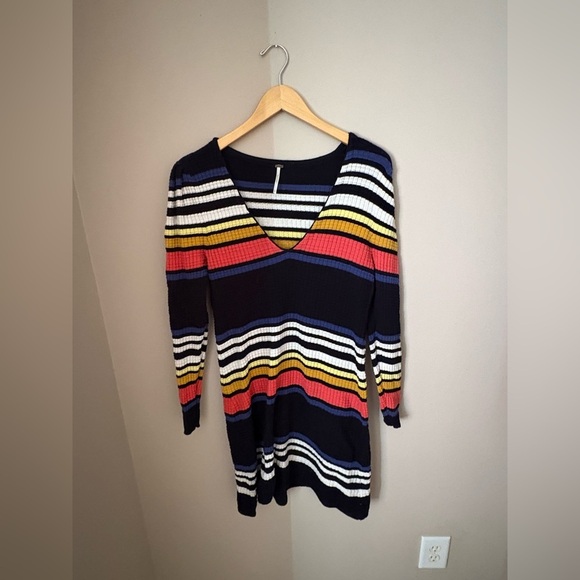 Free People Gidget Striped Sweater Mini Dress Multicolor Size S - Picture 5 of 10